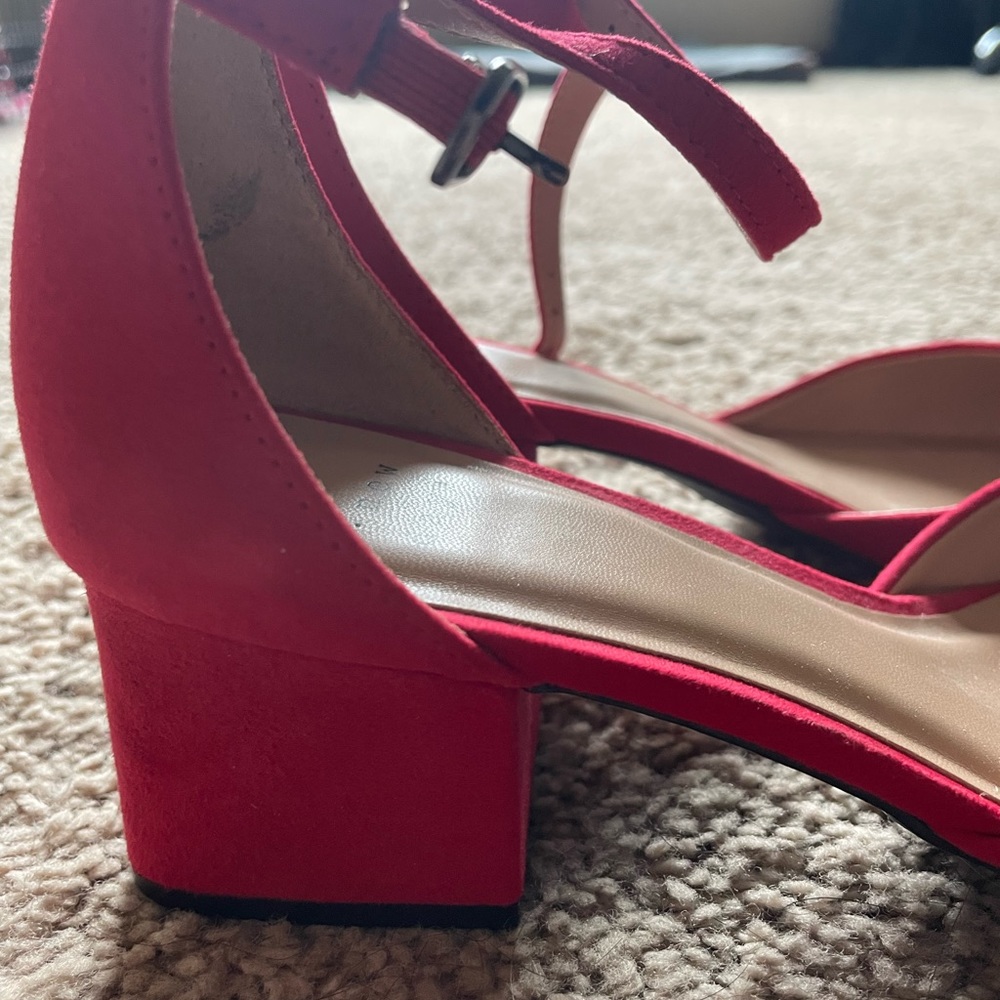 Red block heels
